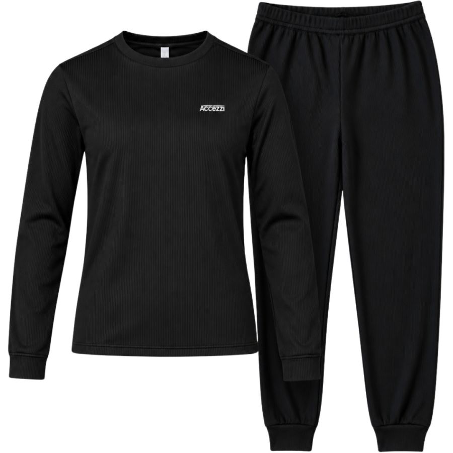 Accezzi Baselayer, ropa interior térmica, mujer, negro