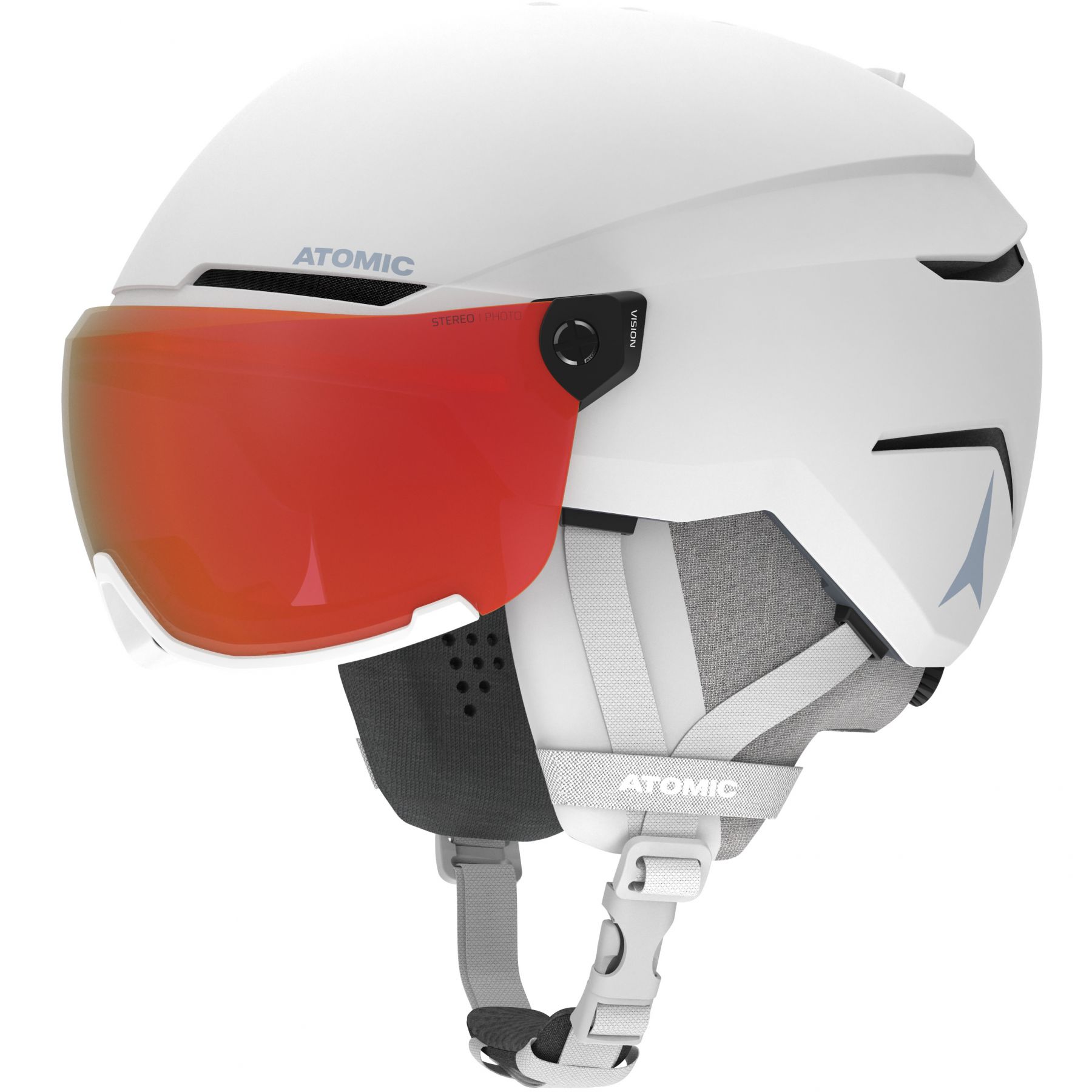Atomic Savor Visor Photo, casco de esquí con visera, blanco