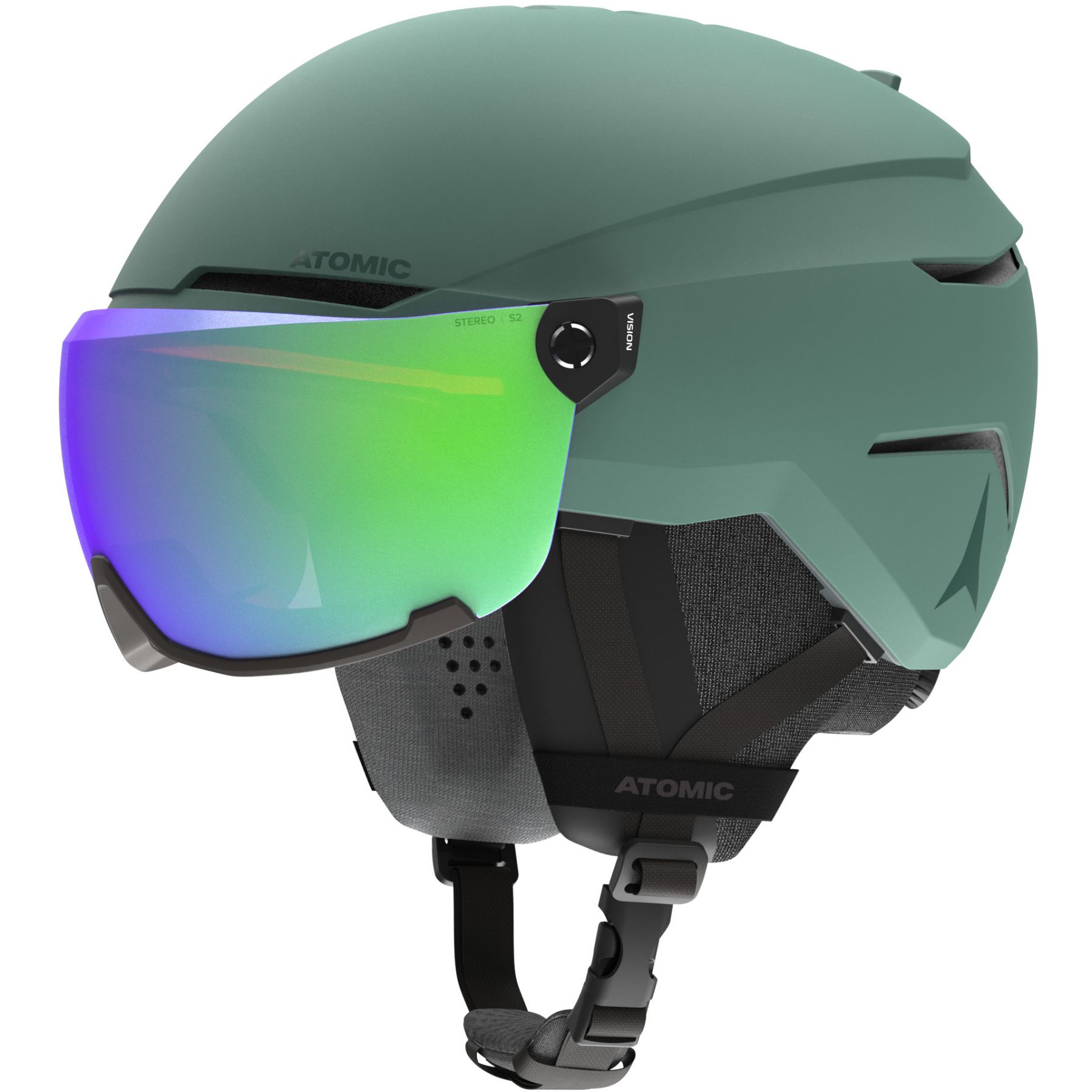Atomic Savor Visor Stereo, casco de esquí con visera, verde