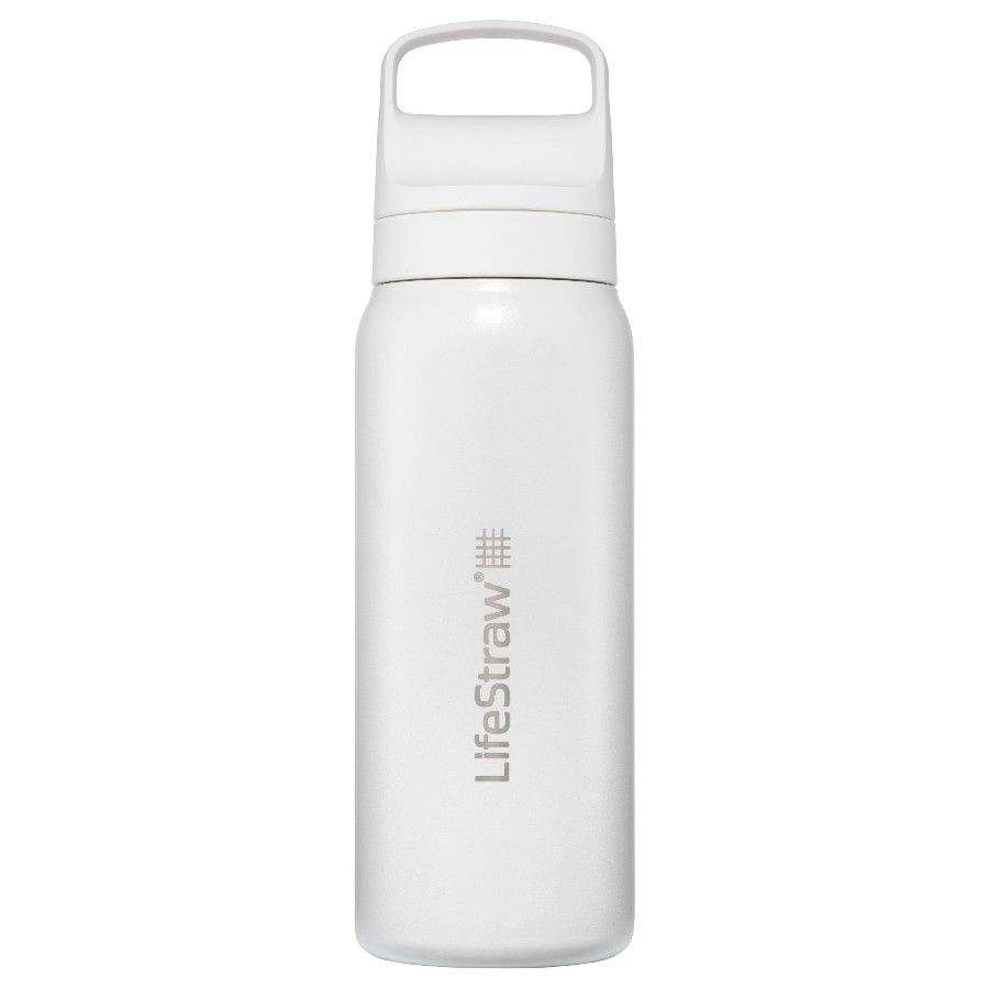 Botella de filtro de agua de acero inoxidable Lifestraw Go 2.0, blanco, 1 L, blanco