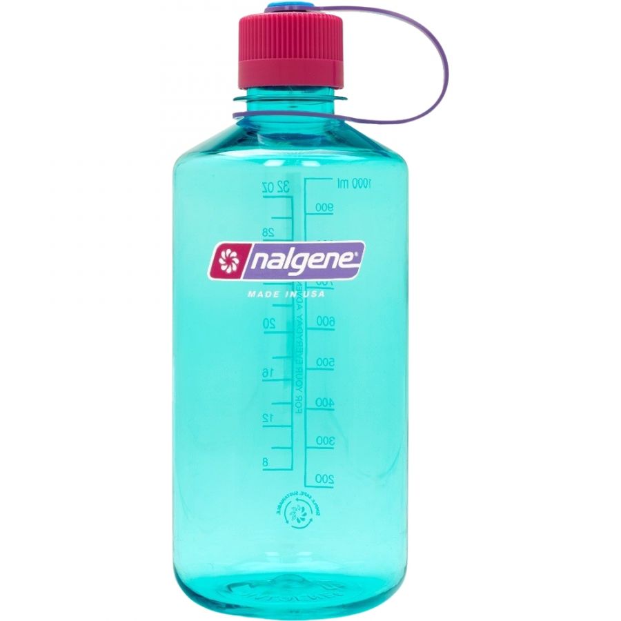 Botella Nalgene de boca estrecha, 1000 ml, turquesa