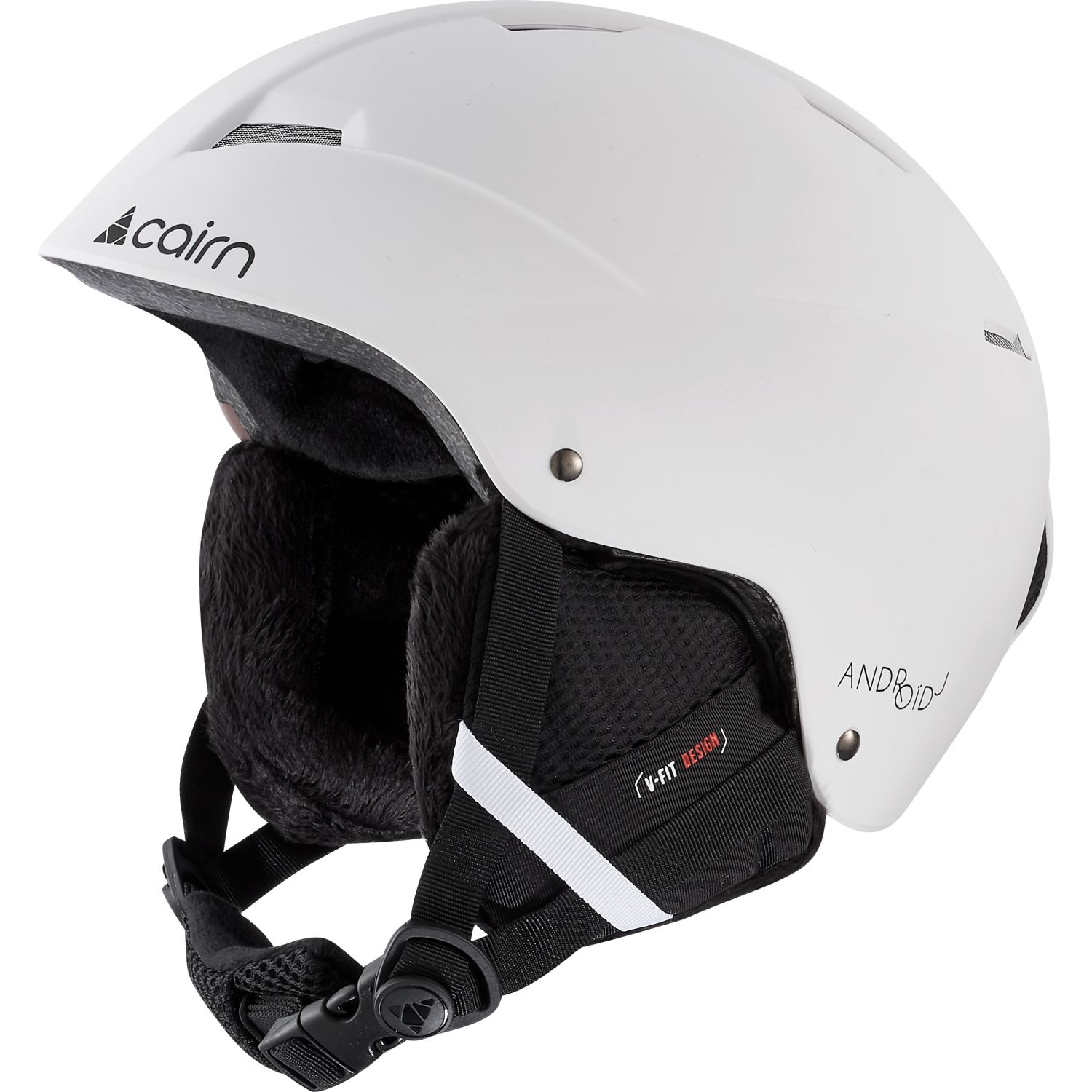 Android, casco de esquí, junior, blanco mate