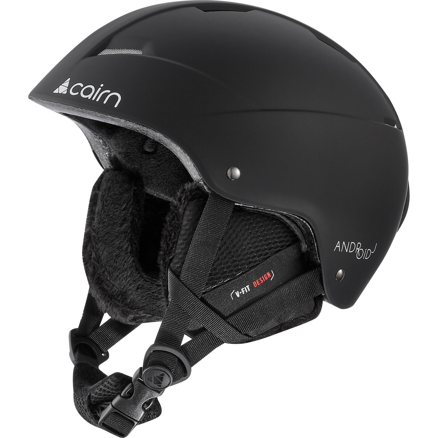 Android, casco de esquí, junior, negro mate