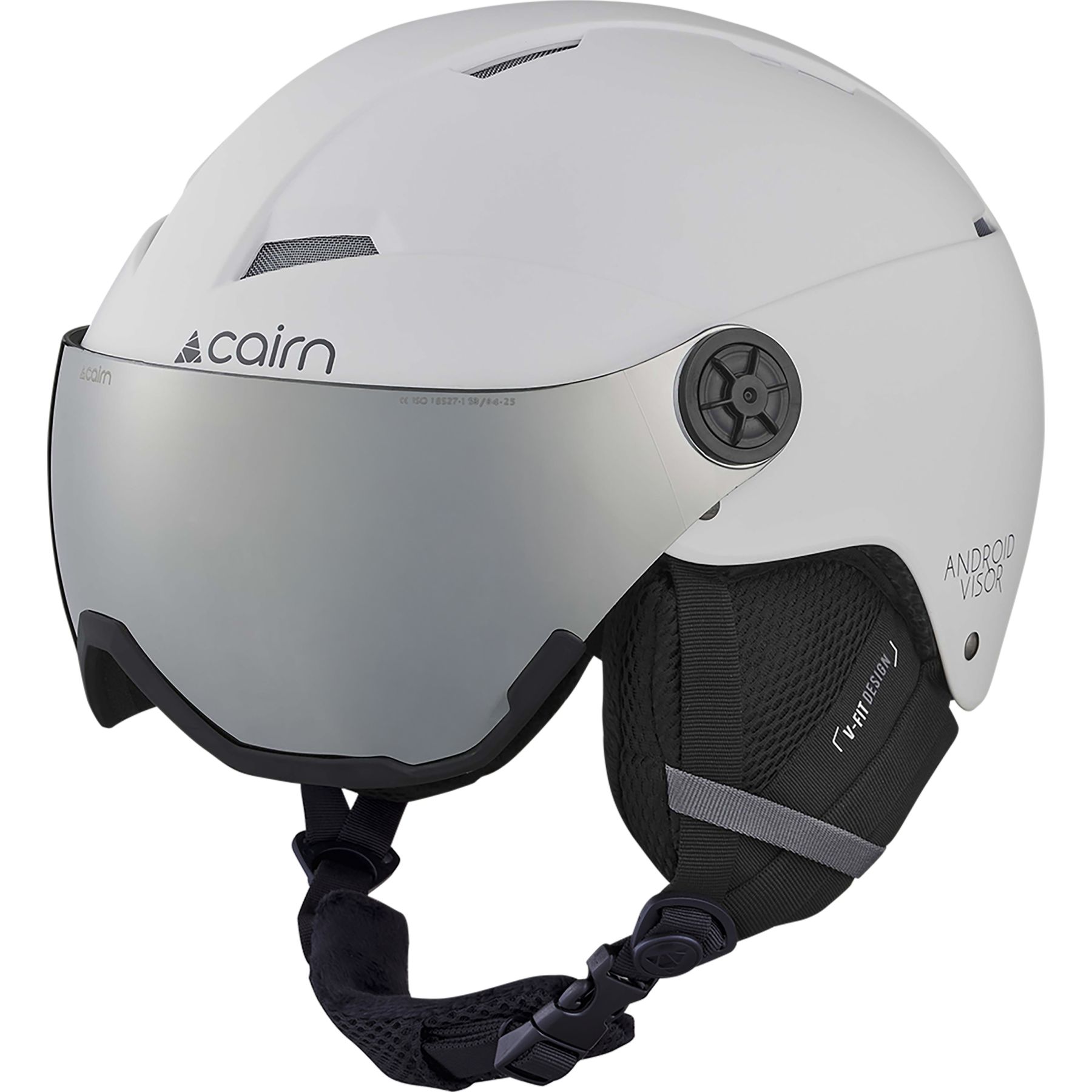 Cairn Android Visor, casco de esquí con visor, blanco