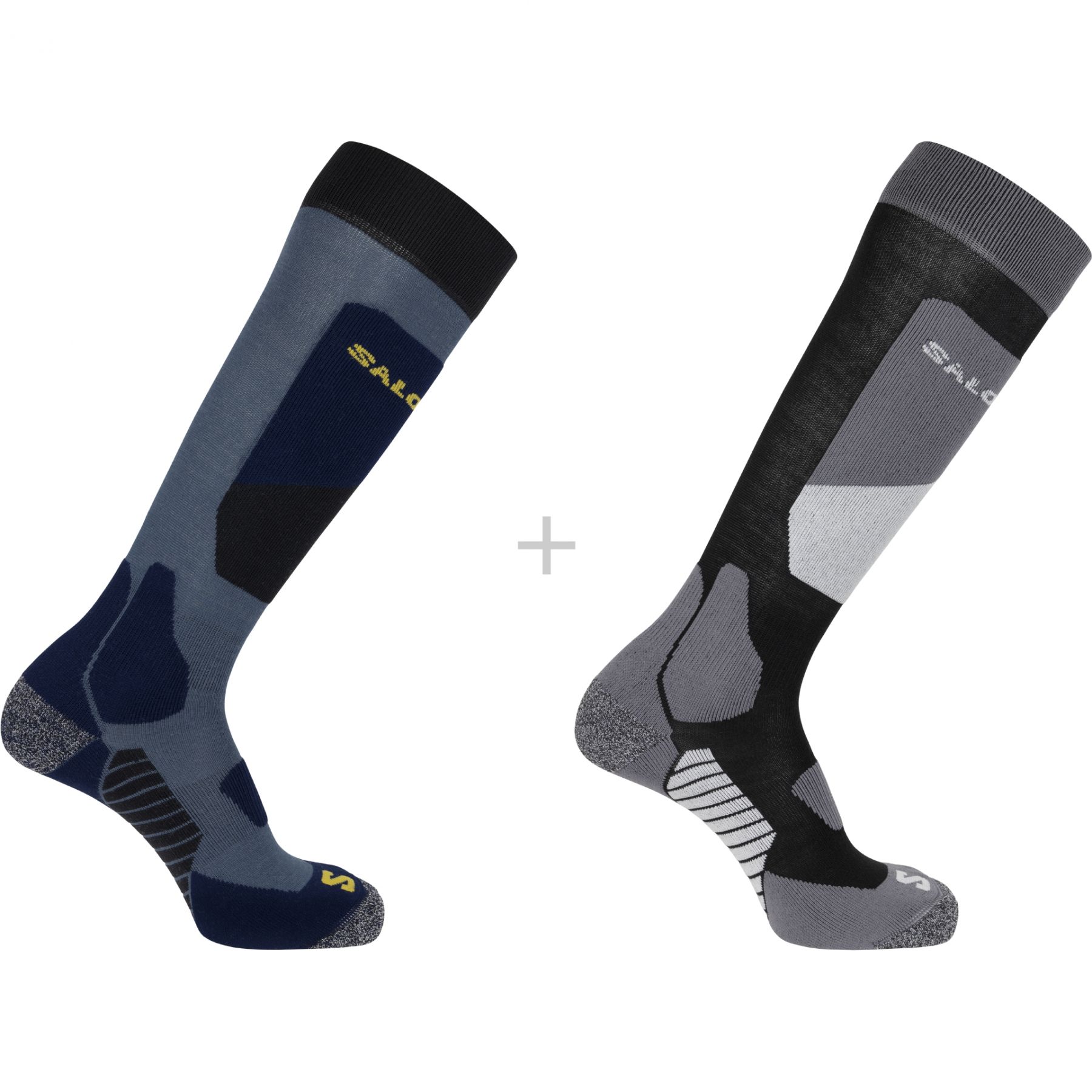 Calcetines de esquí Salomon S/Access, paquete de 2, negro/azul