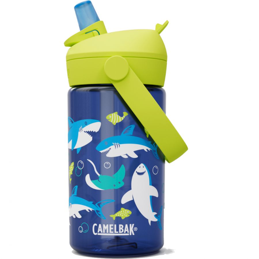 Camelbak Thrive Flip Straw, botella, niños, tiburones y rayas
