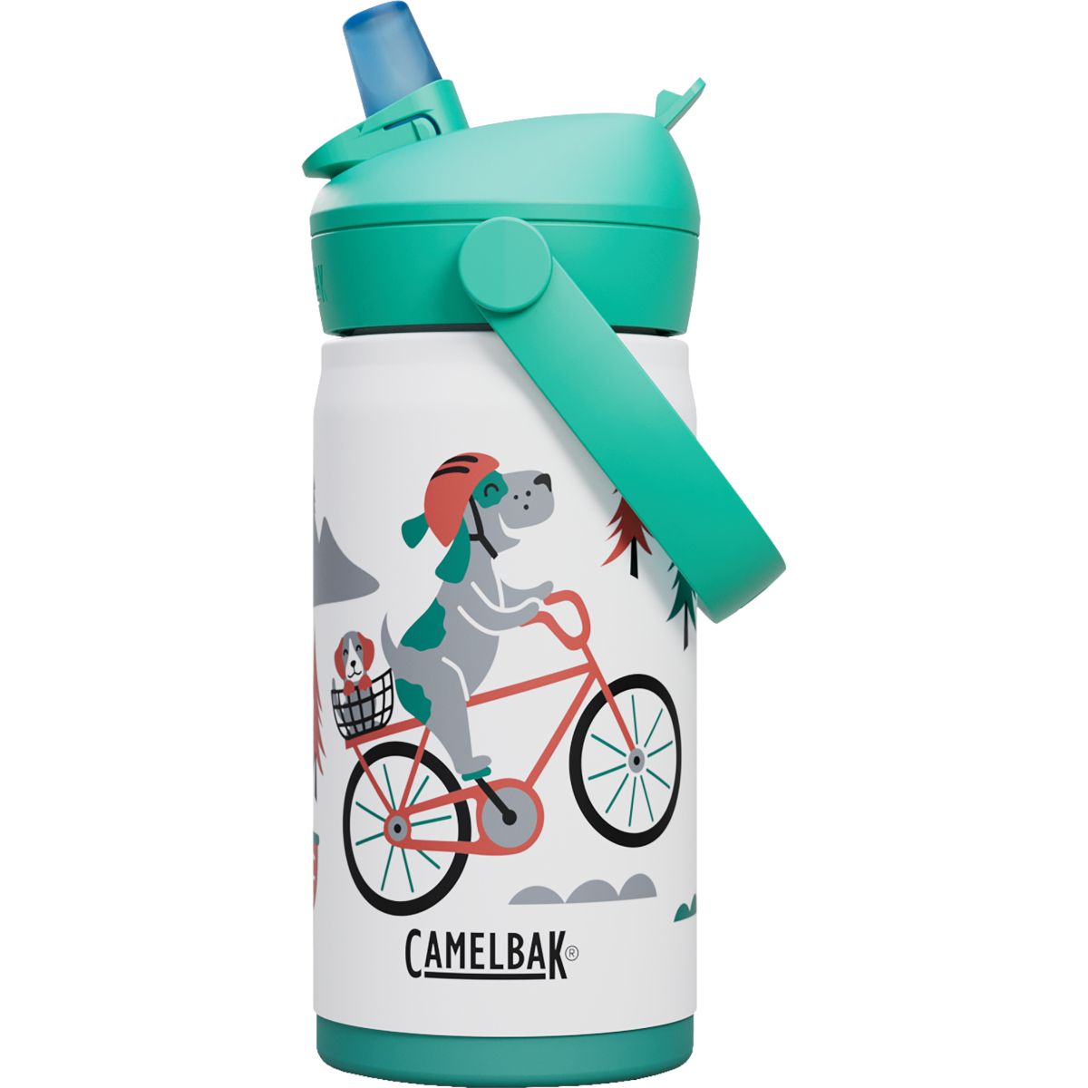 Camelbak Thrive Flip Straw Kids VSS 400ml, botella, niños, perros de bicicleta