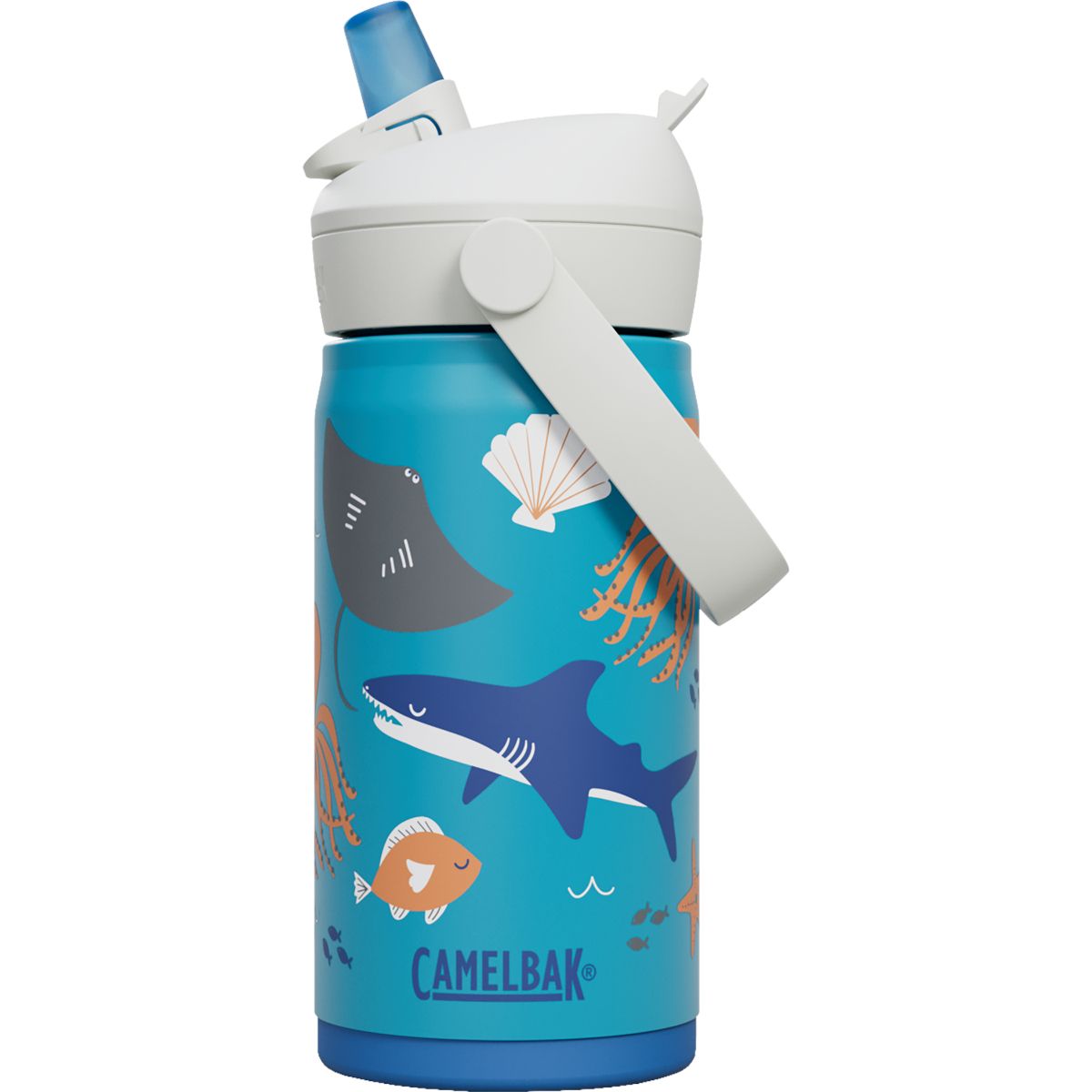 Camelbak Thrive Flip Straw Kids VSS 400ml, botella, niños, vida oceánica
