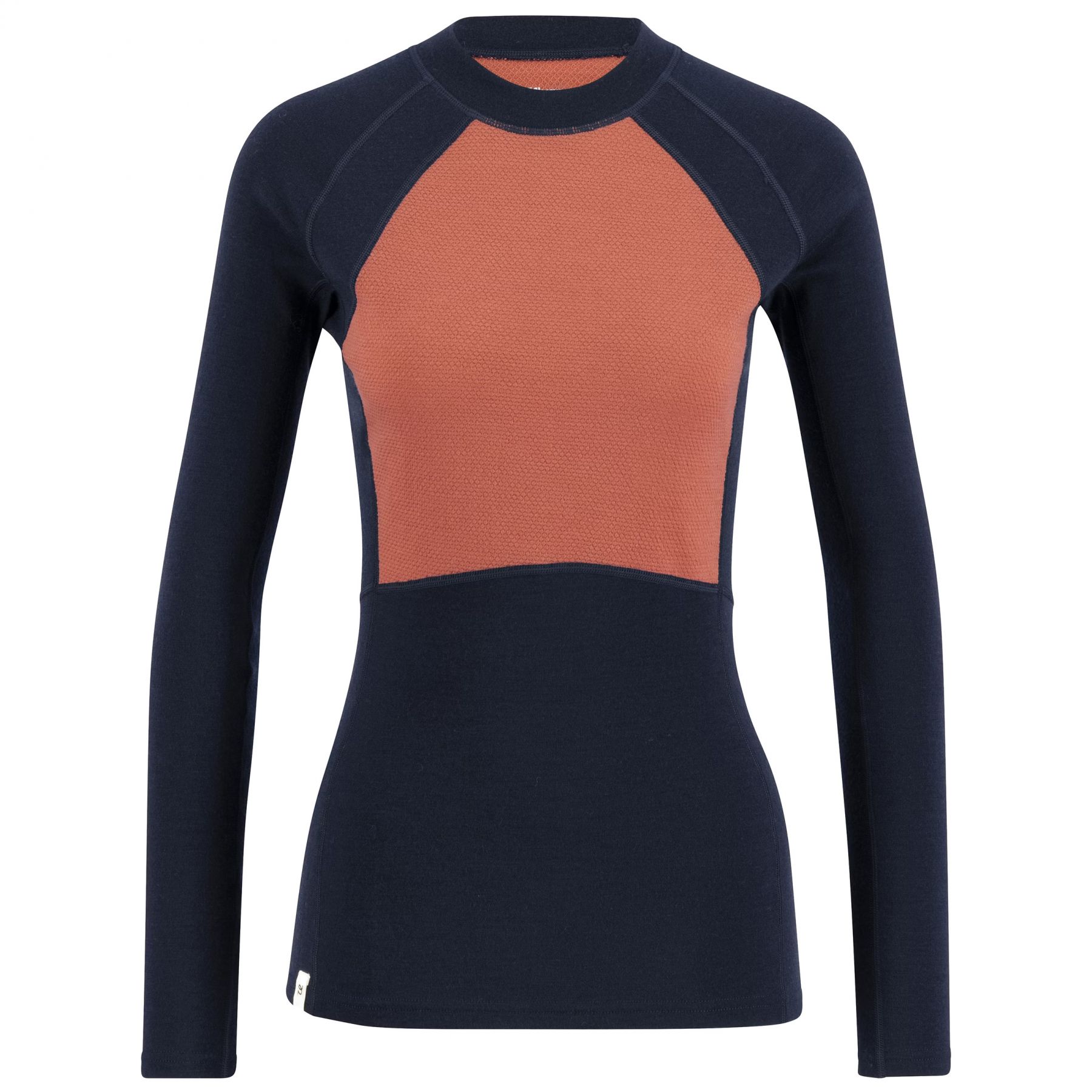 Camiseta interior de esquí Ulvang Peak Map Crew, mujer, azul oscuro/rosa