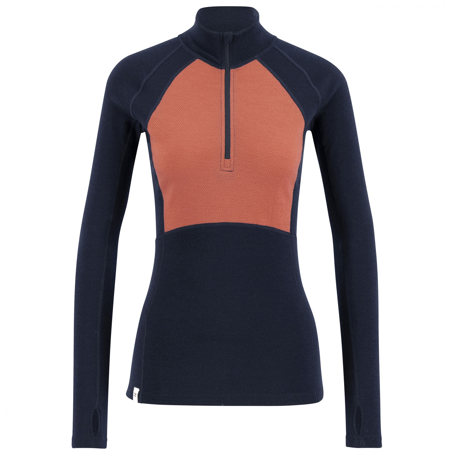 Camiseta interior de esquí Ulvang Peak Map Half Zip, mujer, azul oscuro/rosa