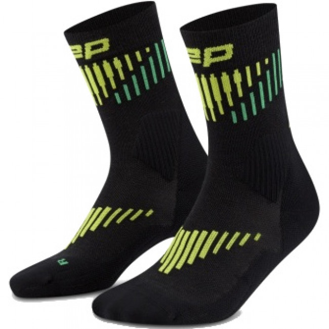 CEP Core Run Merino Socks Mid Cut 3.0, calcetines de running, hombre, negro