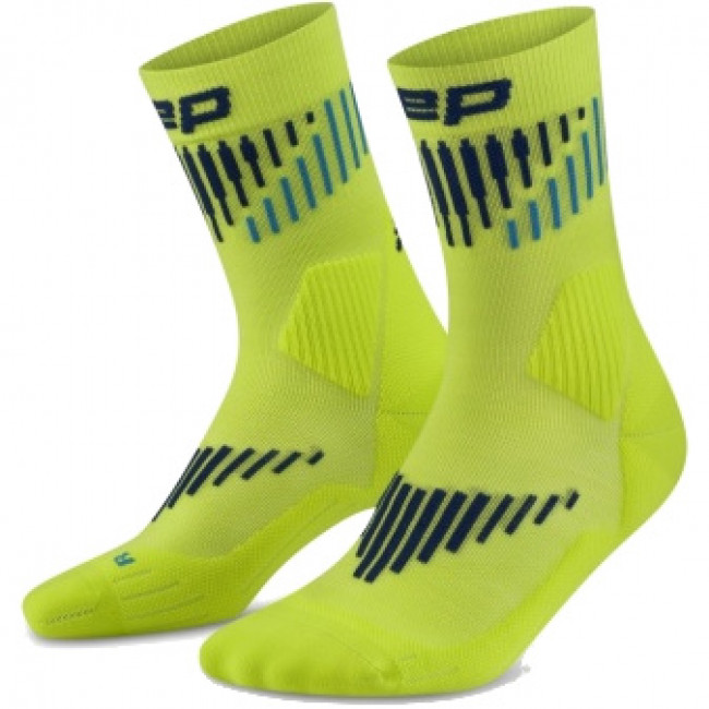 CEP Core Run Merino Socks Mid Cut 3.0, calcetines de running, mujer, amarillo