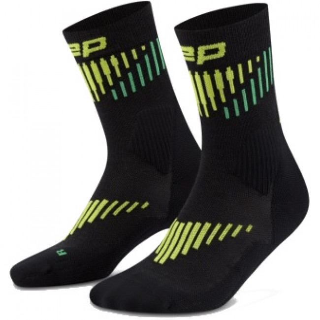 CEP Core Run Merino Socks Mid Cut 3.0, calcetines de running, mujer, negro