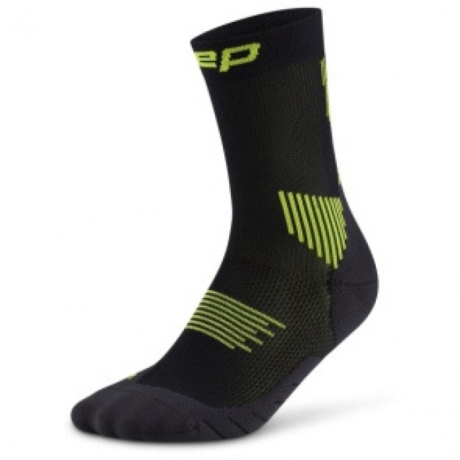 CEP Core Run Socks Mid Cut 5.0, calcetines de running, hombre, negro/verde