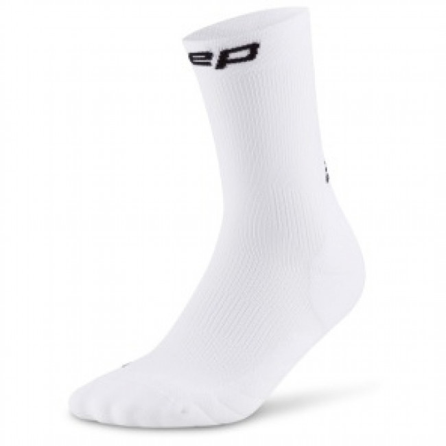 CEP Core Run Socks Mid Cut 5.0, calcetines de running, mujer, blanco