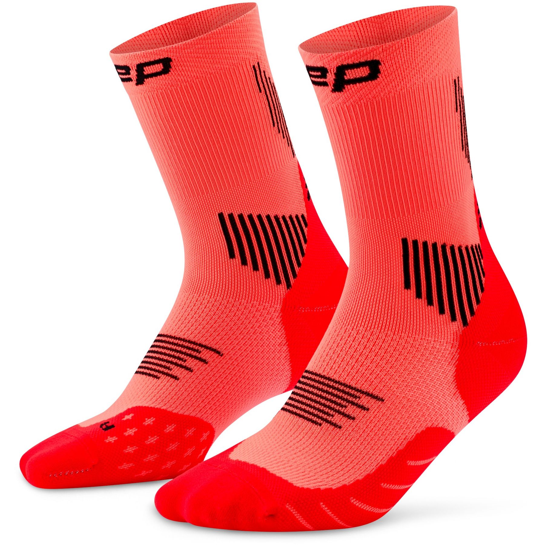 CEP Core Run Socks Mid Cut 5.0, calcetines de running, mujer, neon