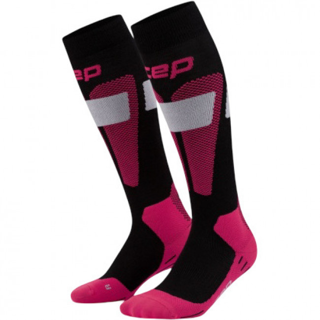 CEP Ski Merino Socks Tall 3.0, calcetines de esquí, mujer, rosa