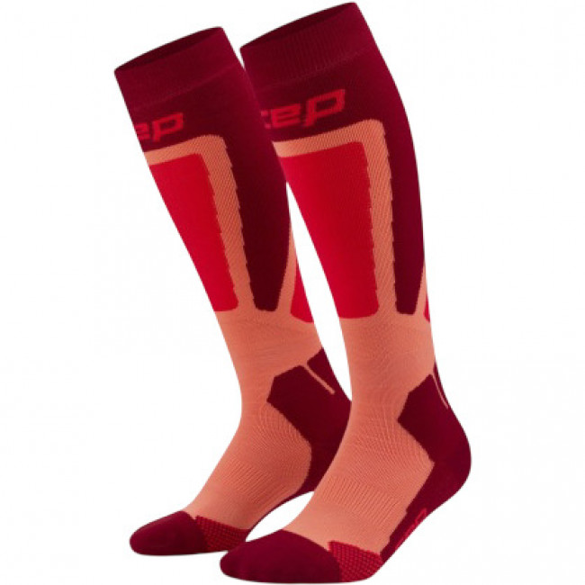 CEP Ski Thermo Socks Tall 4.0, calcetines de esquí, mujer, rojo