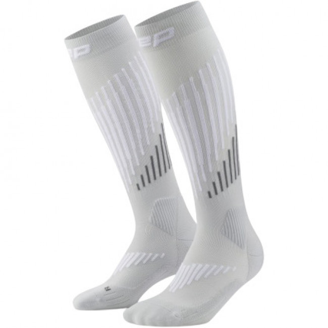 CEP Ski Touring Merino Socks Tall 3.0, calcetines de esquí, mujer, gris claro