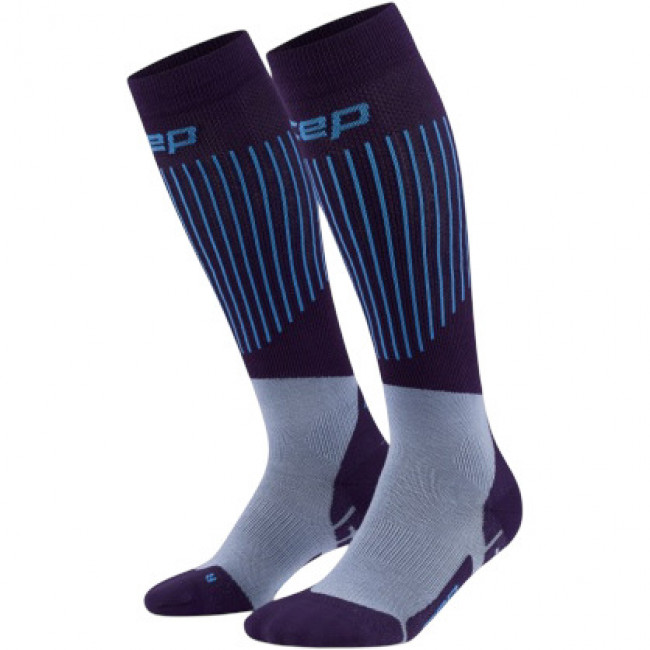 CEP Ski Ultralight Socks Tall 3.0, calcetines de esquí, hombre, lila/azul