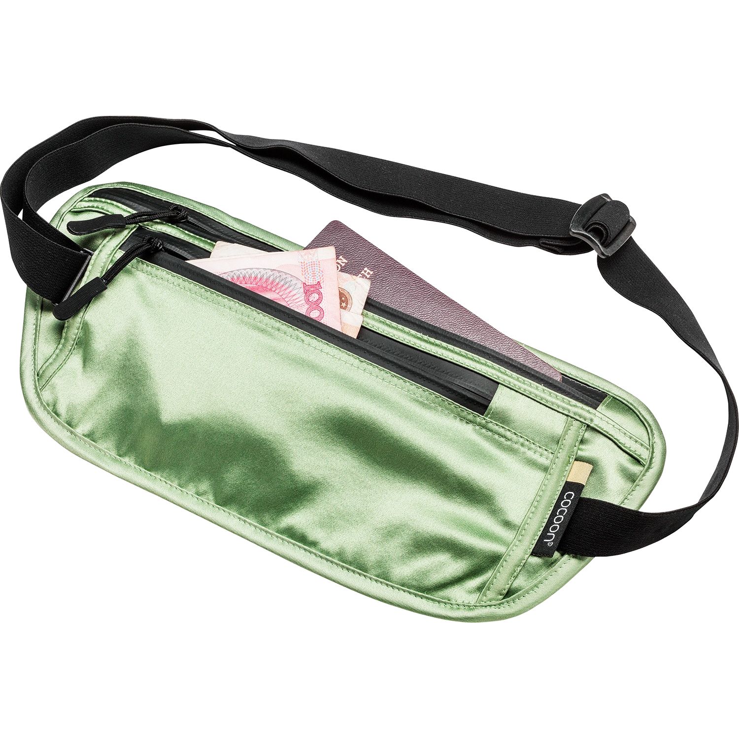Cocoon Secret Waist Wallet / Silk, Pung, verde claro