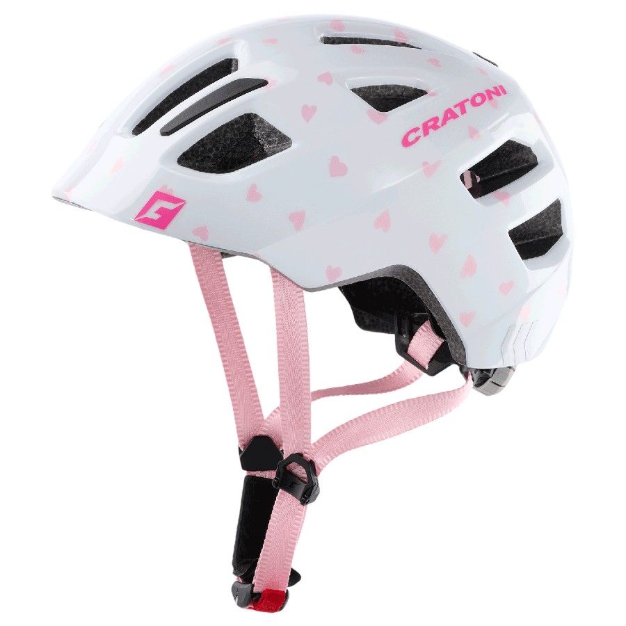 Cratoni Maxster, casco de bicicleta, blanco/rosa