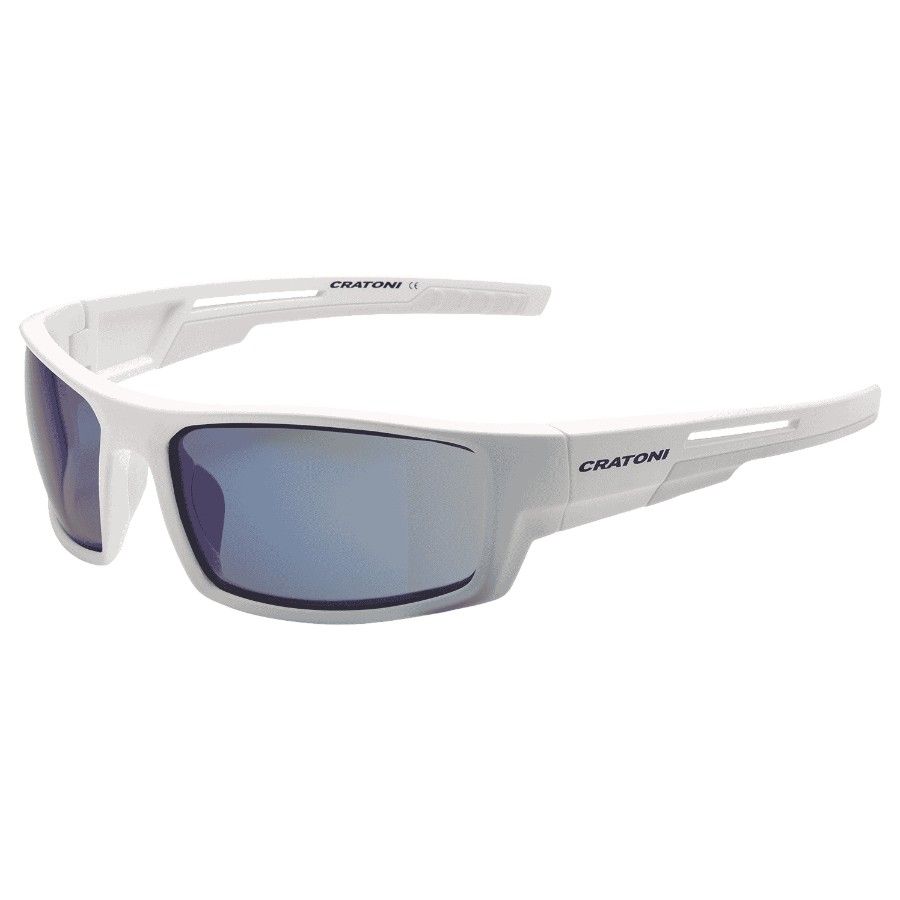 Cratoni Raw Smoke con espejo plateado, gafas de sol, blanco