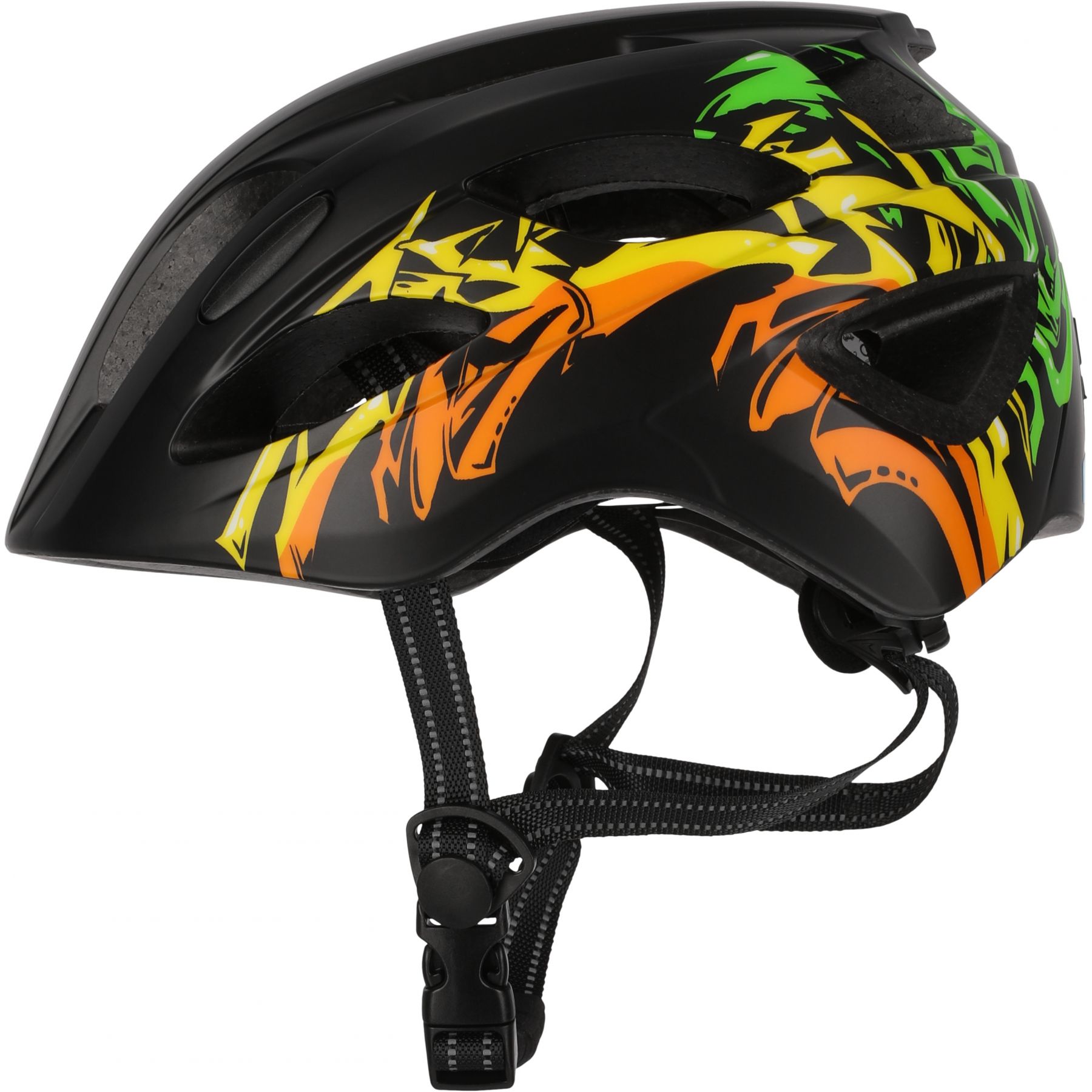 Crazy Safety Cool Grafitti, casco de bicicleta, junior, negro/naranja