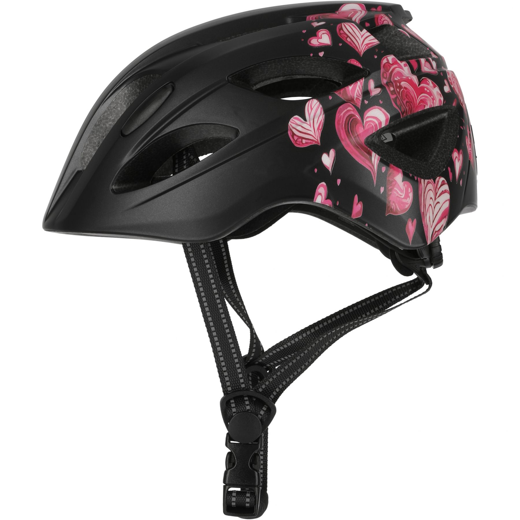 Crazy Safety Cool Heart, casco de bicicleta, junior, negro/rosa