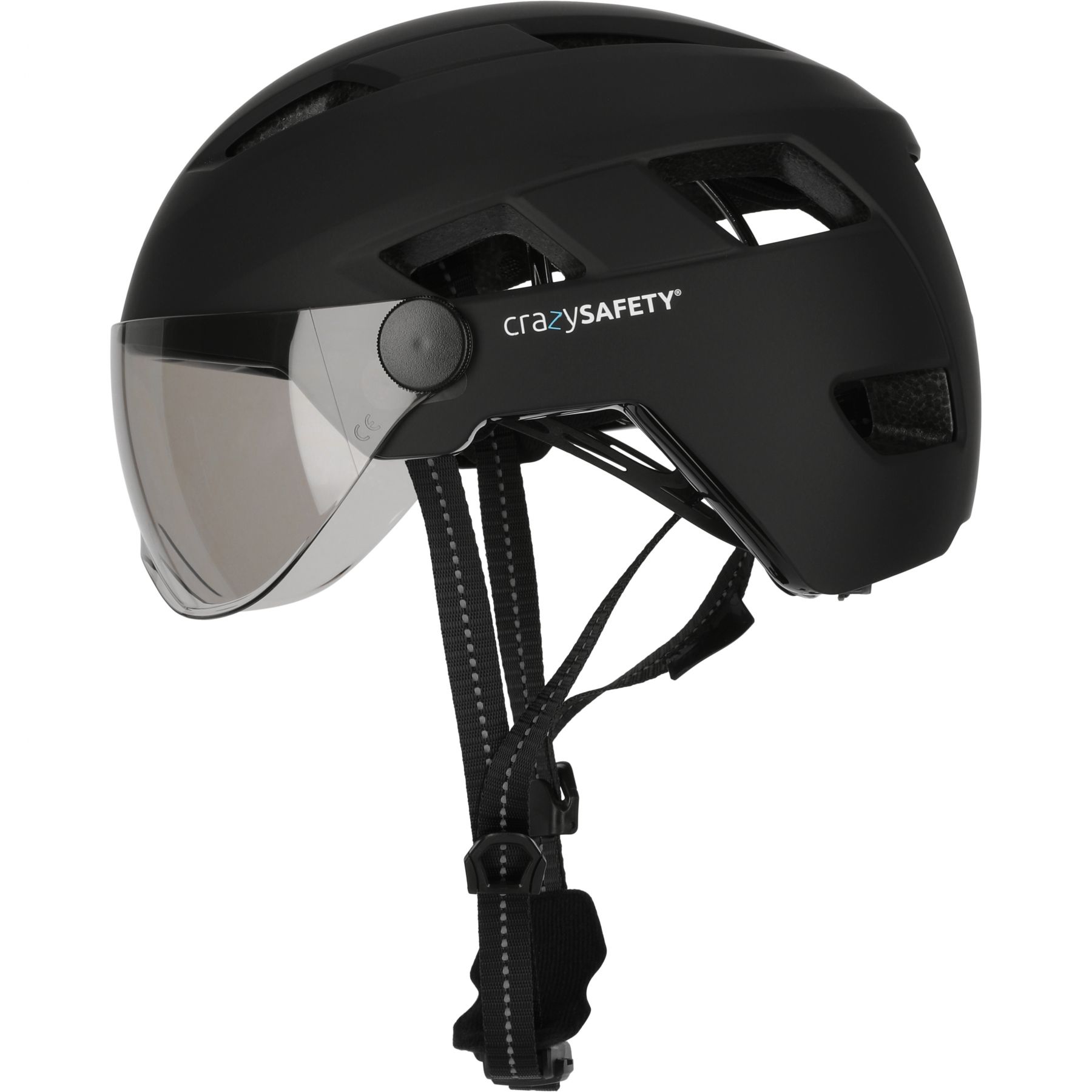 Crazy Safety Oak, casco de bicicleta, negro