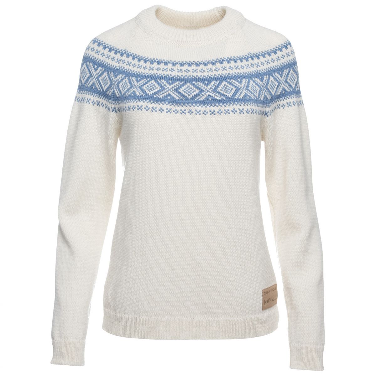 Dale of Norway Vågsøy suéter para mujer, blanco/azul claro