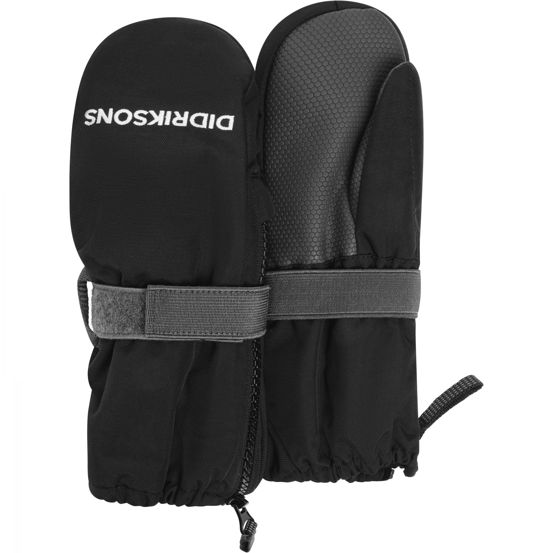 Didriksons Biggles Zip 9, manoplas, niños, negro
