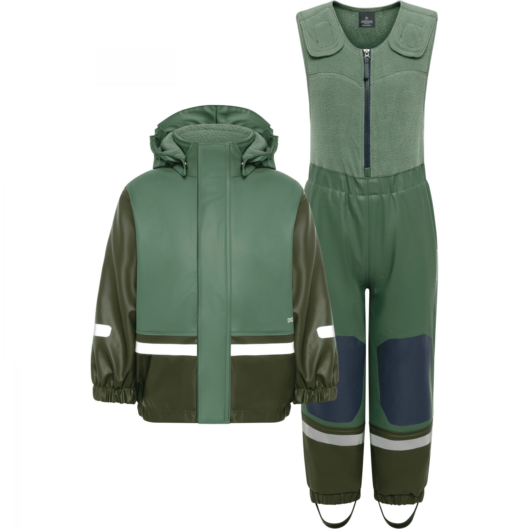 Didriksons Boardman 12, conjunto de lluvia, junior, verde oscuro