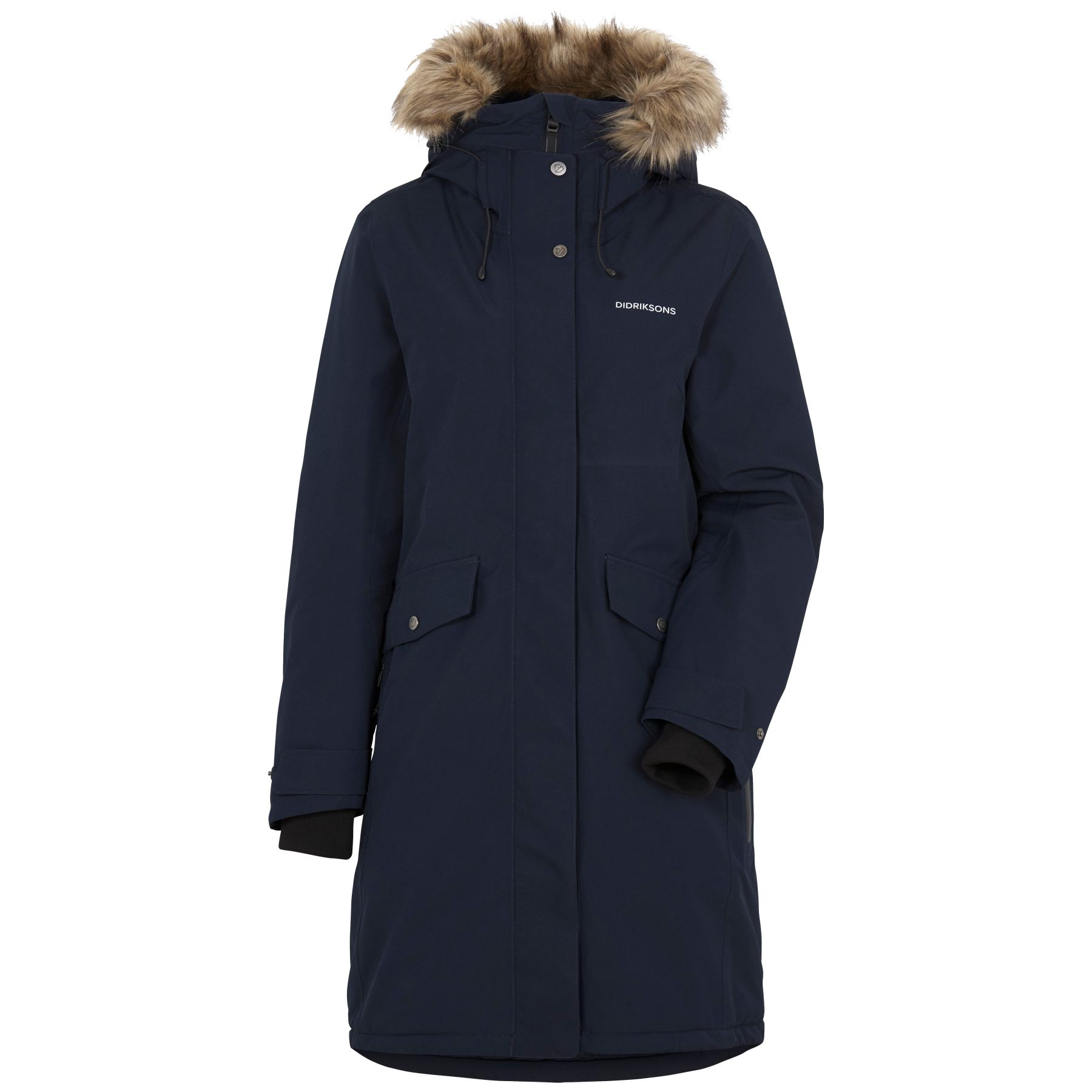 Erika, parka, mujer, azul oscuro
