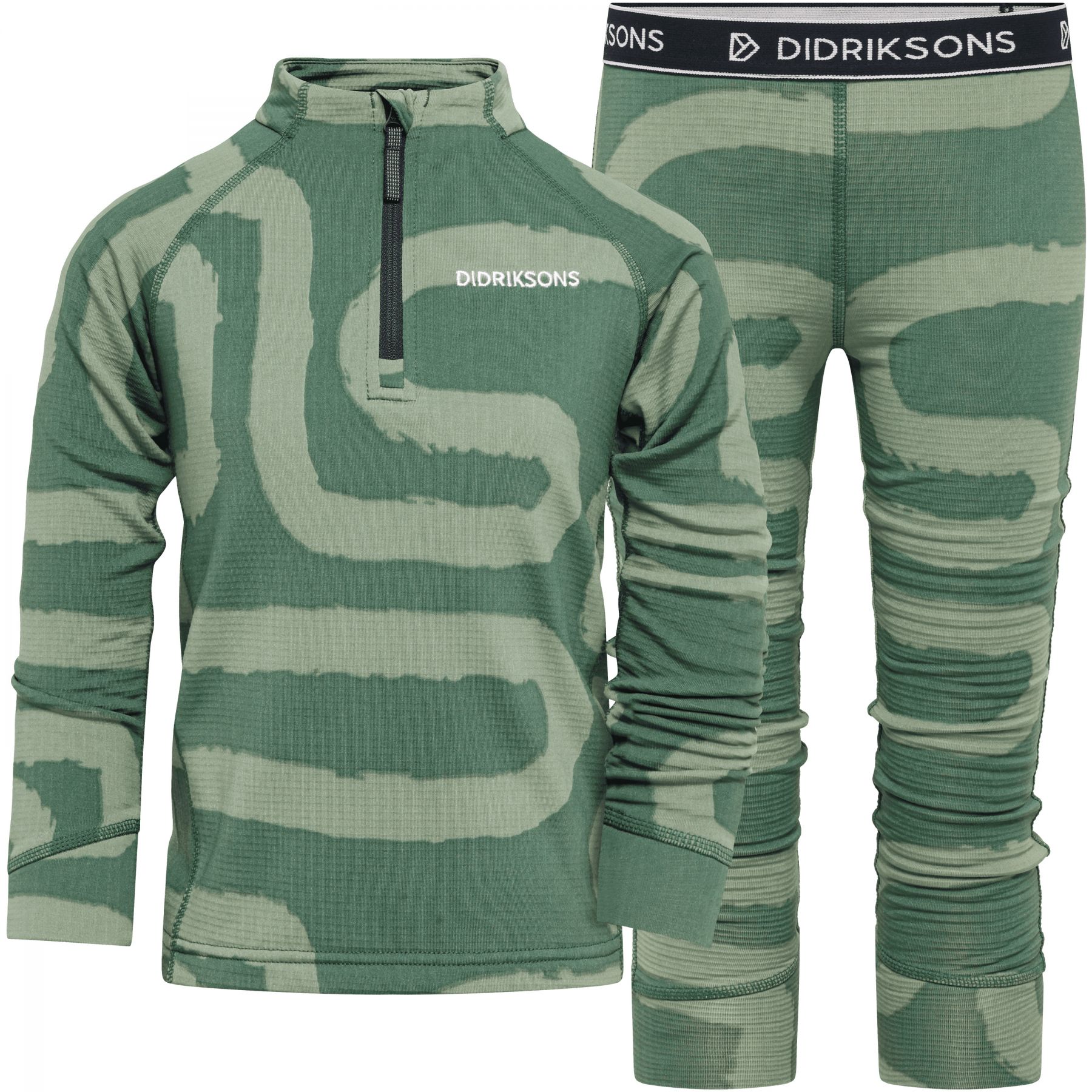 Didriksons Jadis 5, conjunto de ropa interior térmica, niños, verde