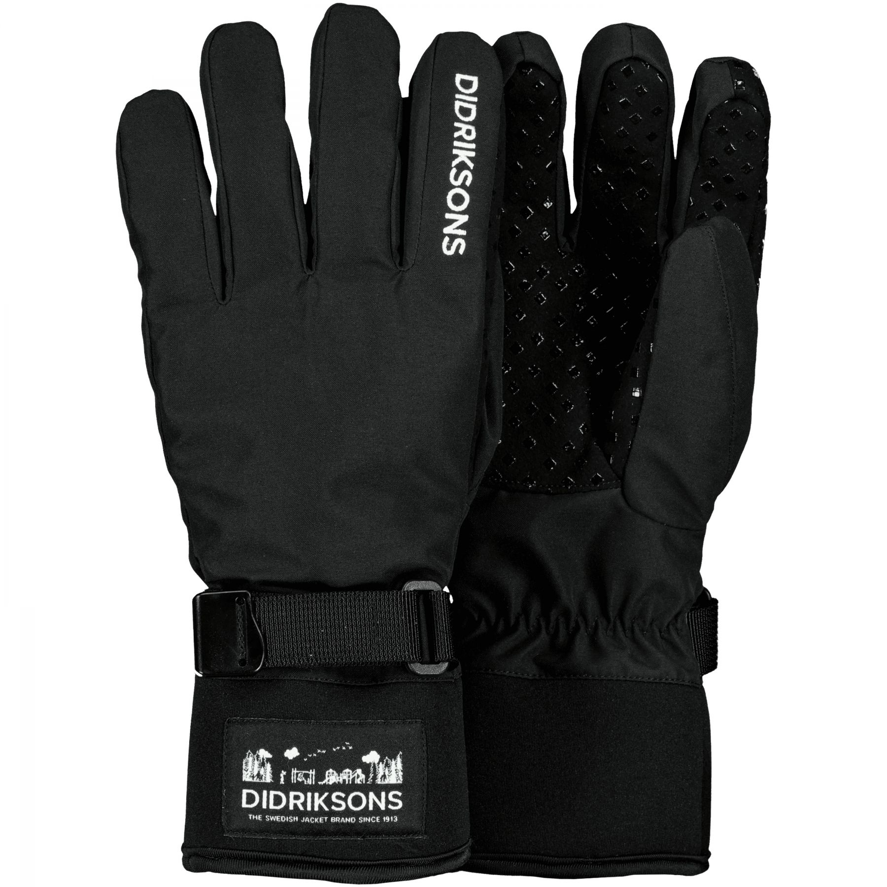 Didriksons Lovas 3, guantes de esquí, junior, negro