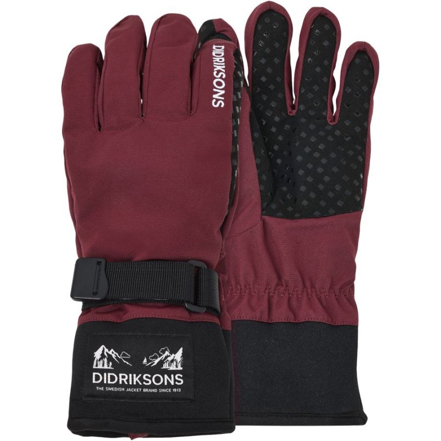 Didriksons Lovas, guantes, junior, rojo oscuro