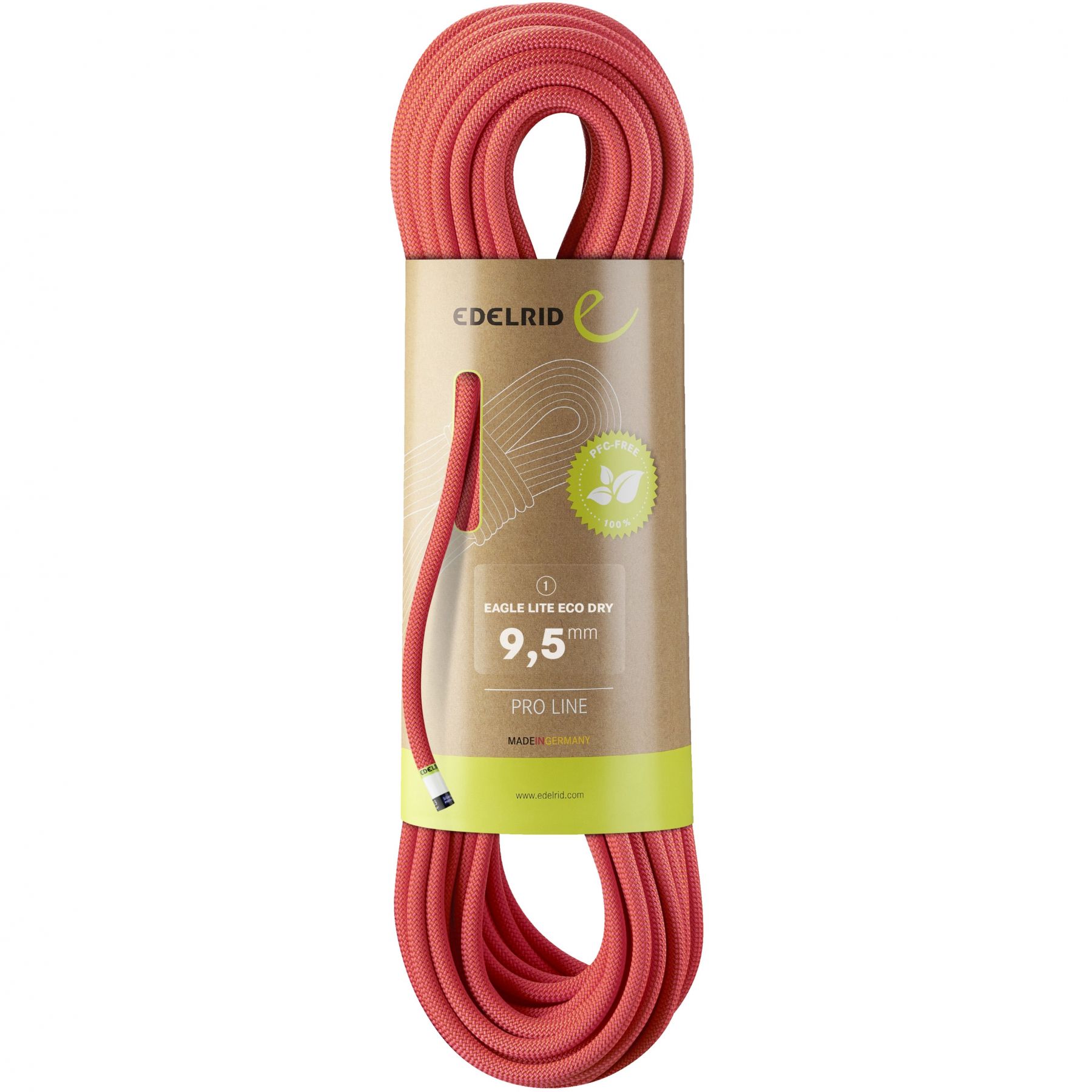 Edelrid Eagle Lite Eco Dry 9,5mm, cuerda de escalada, rojo