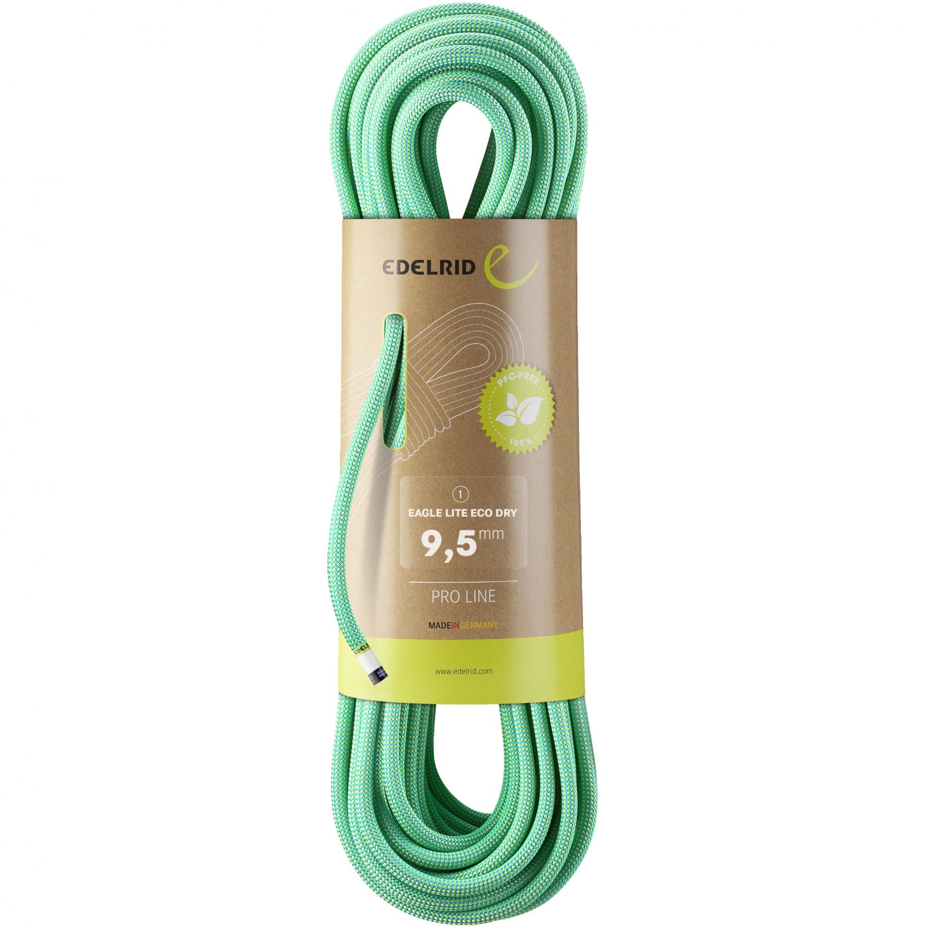 Edelrid Eagle Lite Eco Dry 9,5mm, cuerda de escalada, unisex, verde