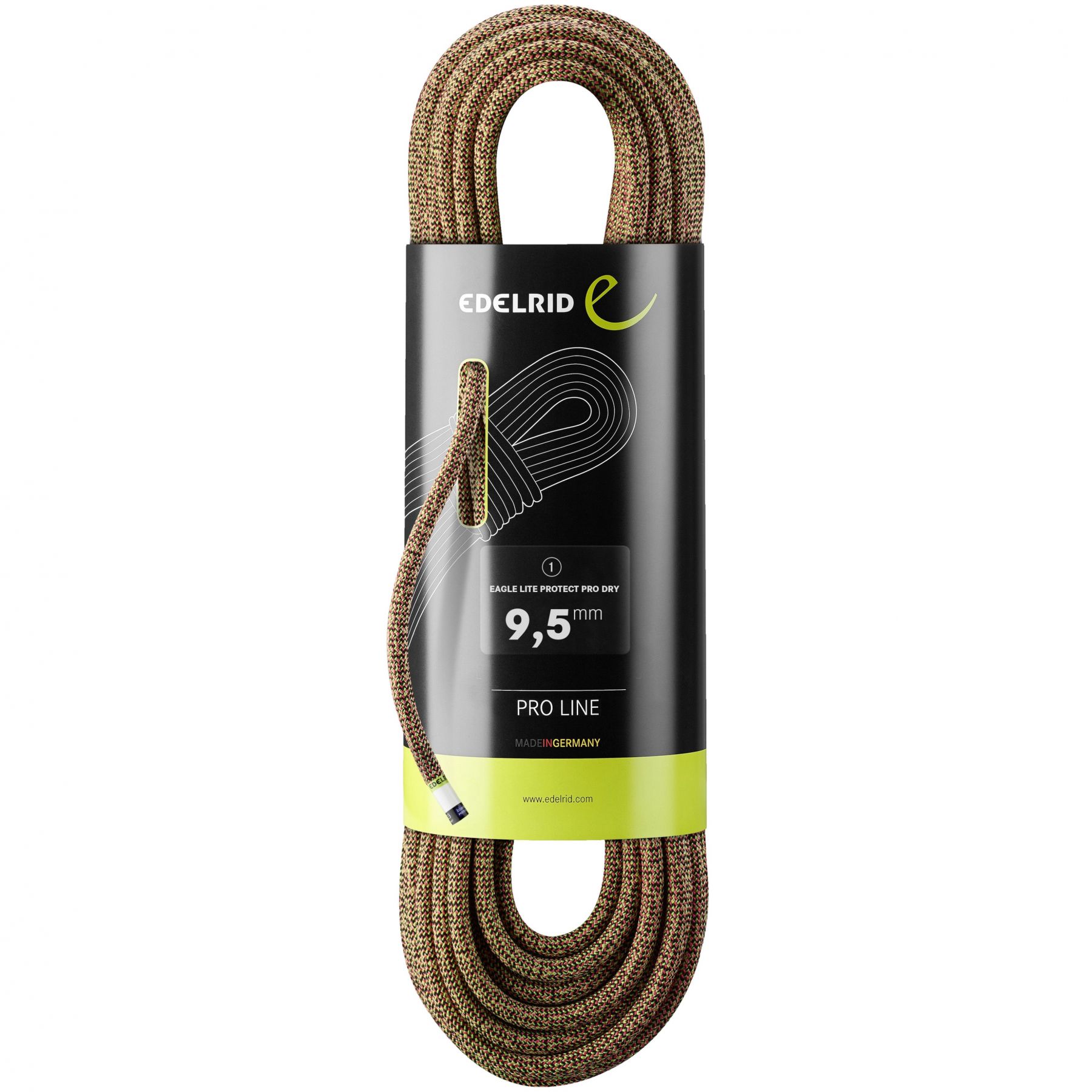 Edelrid Eagle Lite Protect Pro Dry 9,5mm, cuerda de escalada, verde/rojo