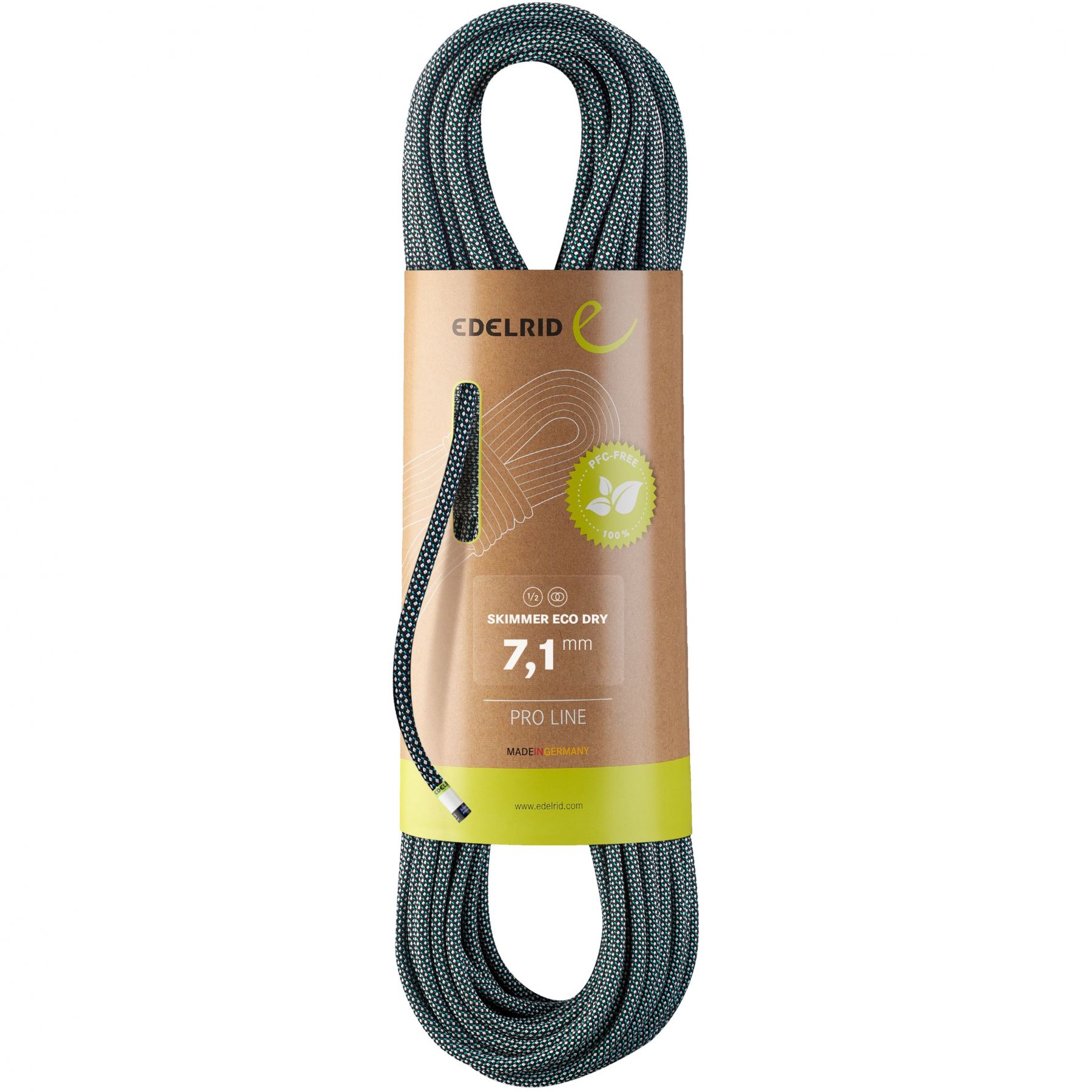 Edelrid Skimmer Eco Dry 7.1mm, cuerda de escalada, unisex, night