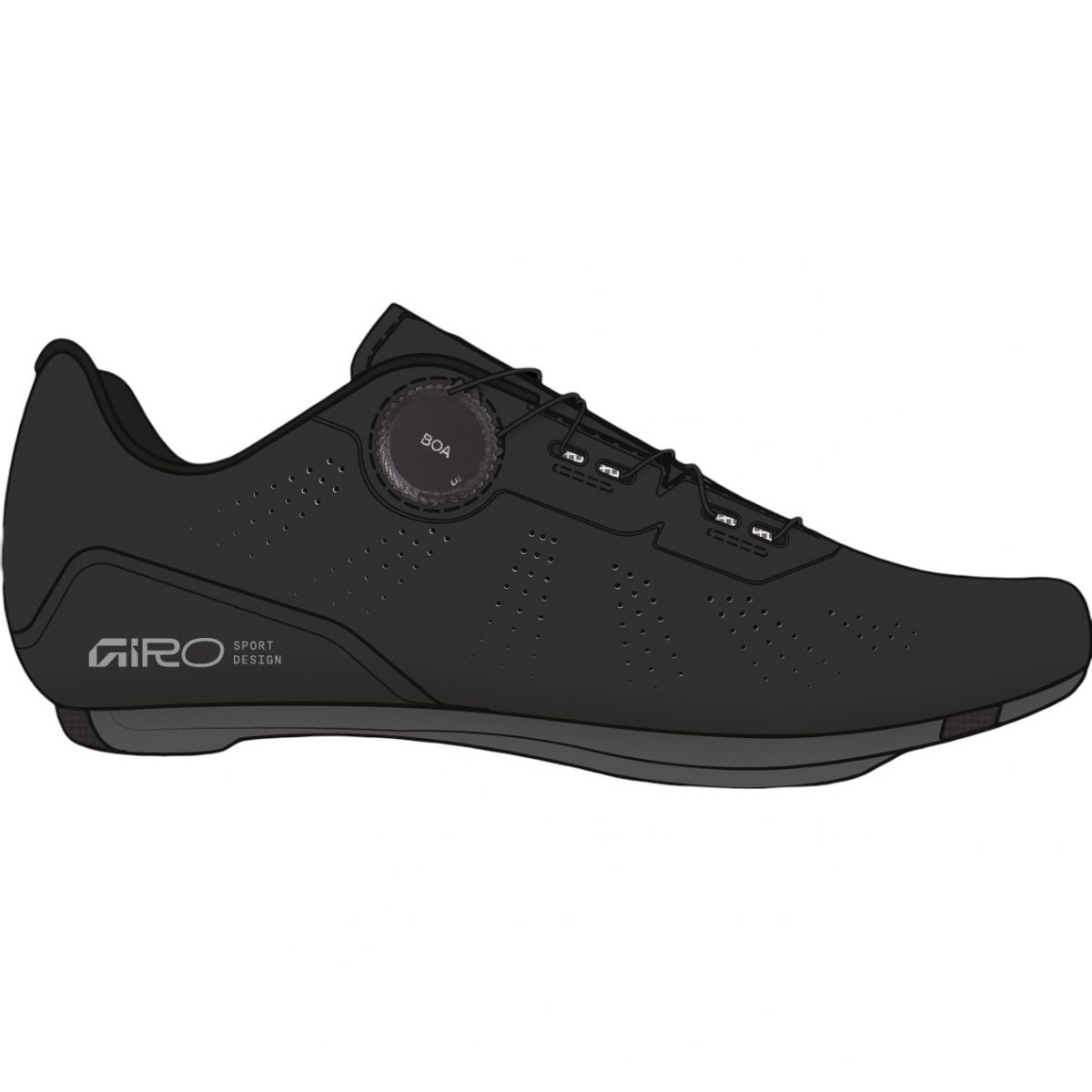 Giro Cadet II, zapatillas de ciclismo, negro