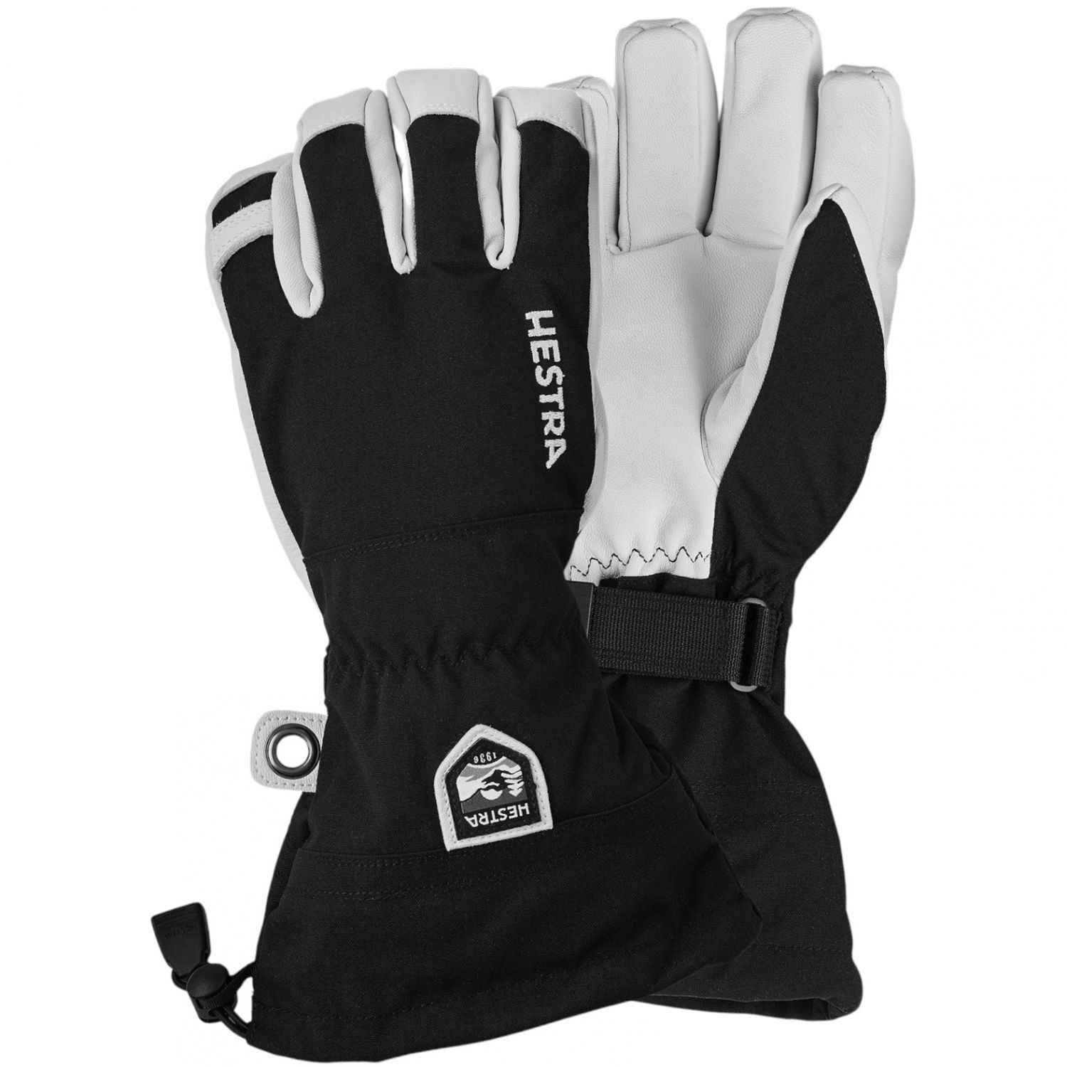 Guantes de esquí Hestra Army Leather Heli, negros