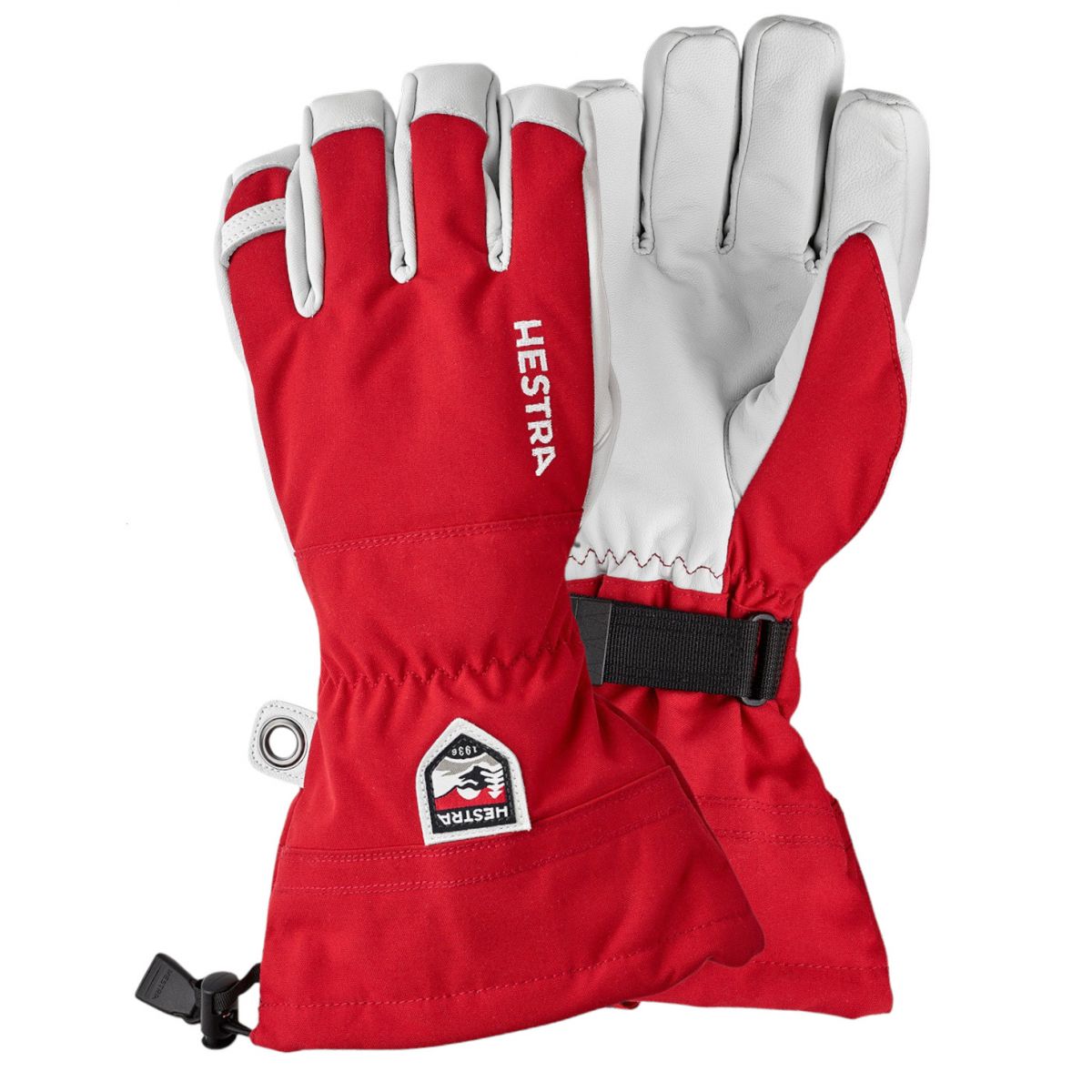 Guantes de esquí Hestra Army Leather Heli, rojos