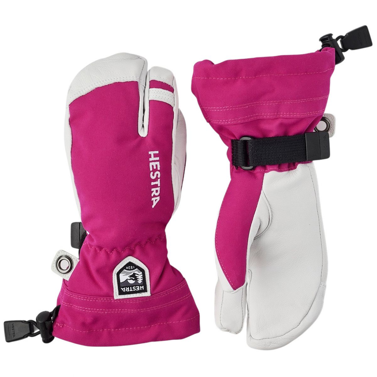 Guantes de esquí Hestra Army Leather Heli Ski, 3 dedos, junior