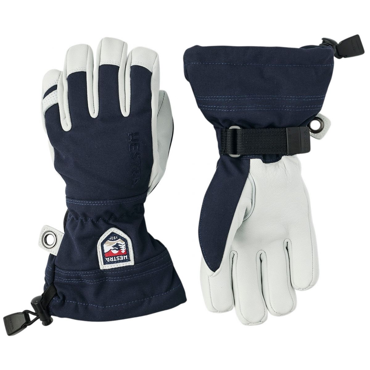 Guantes de esquí Hestra Army Leather Heli Ski, junior, azul marino