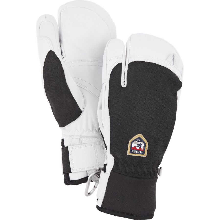 Guantes de esquí Hestra Army Leather Patrol 3 dedos, negros