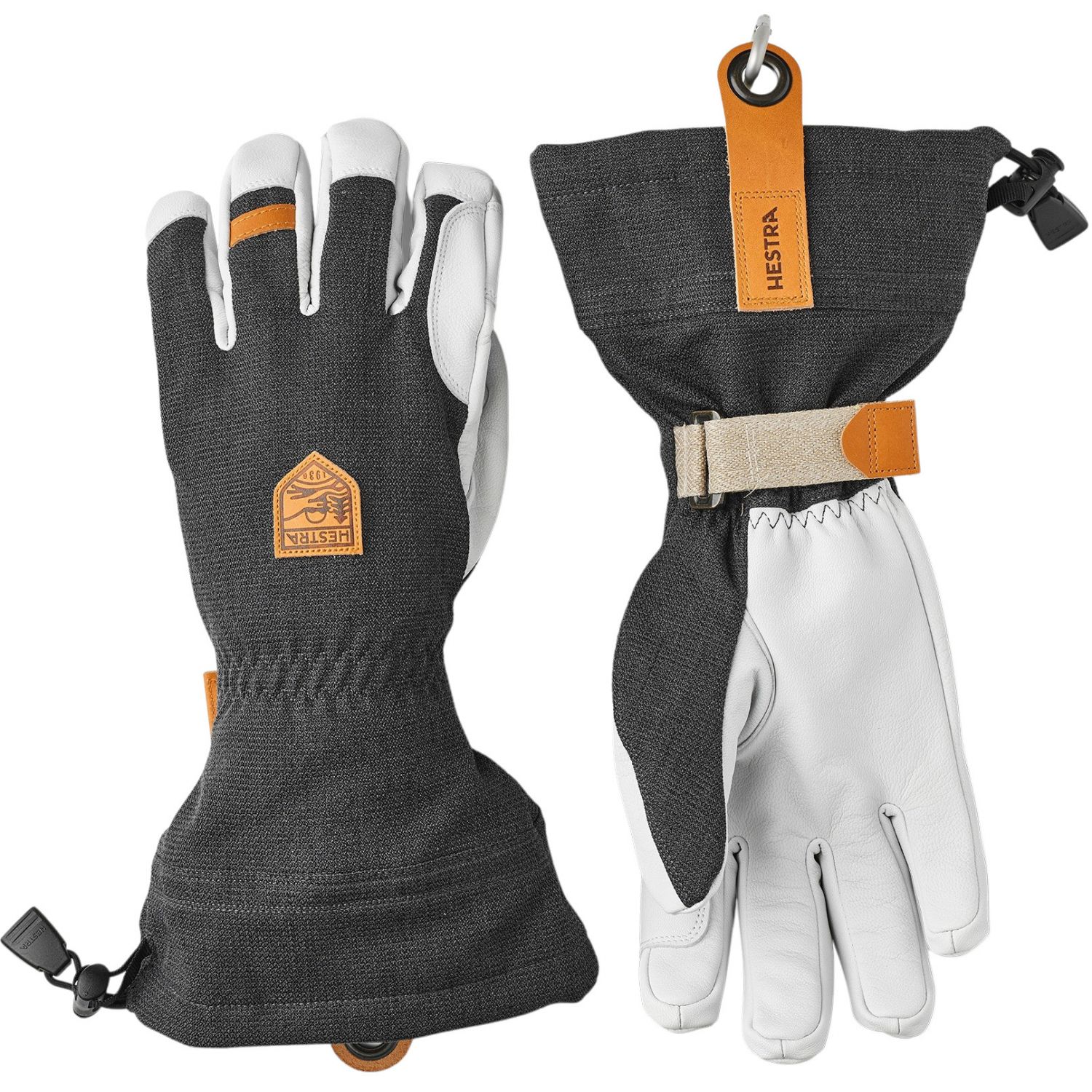 Guantes de esquí Hestra Army Leather Patrol Gauntlet, gris oscuro