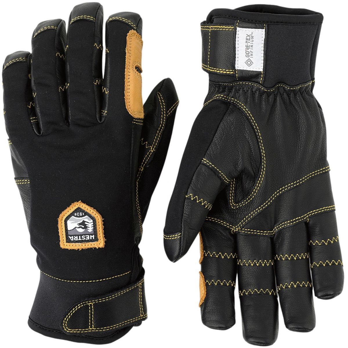 Guantes de esquí Hestra Ergo Grip Active, negros/negros