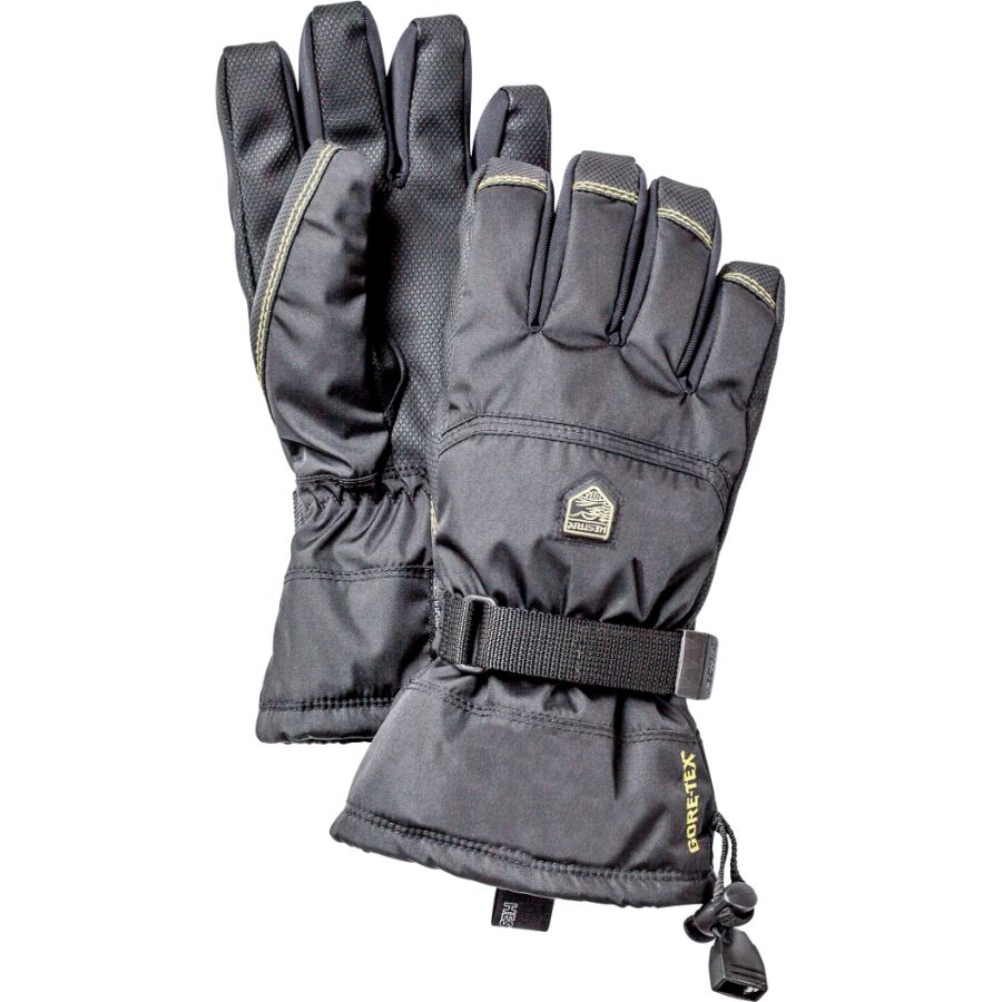 Guantes de esquí Hestra Gore-Tex Gauntlet, junior, negros